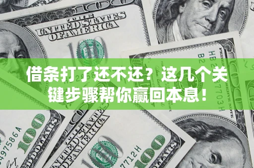 济南借条打了还不还？这几个关键步骤帮你赢回本息！